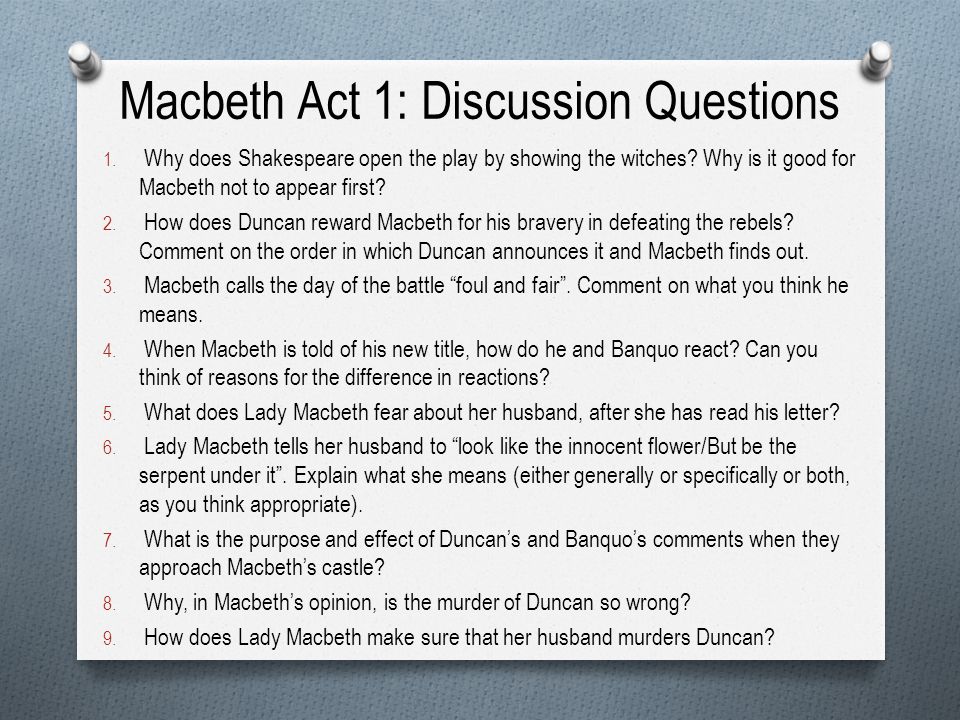 Macbeth: Letter From Lady Macbeth To Macbeth